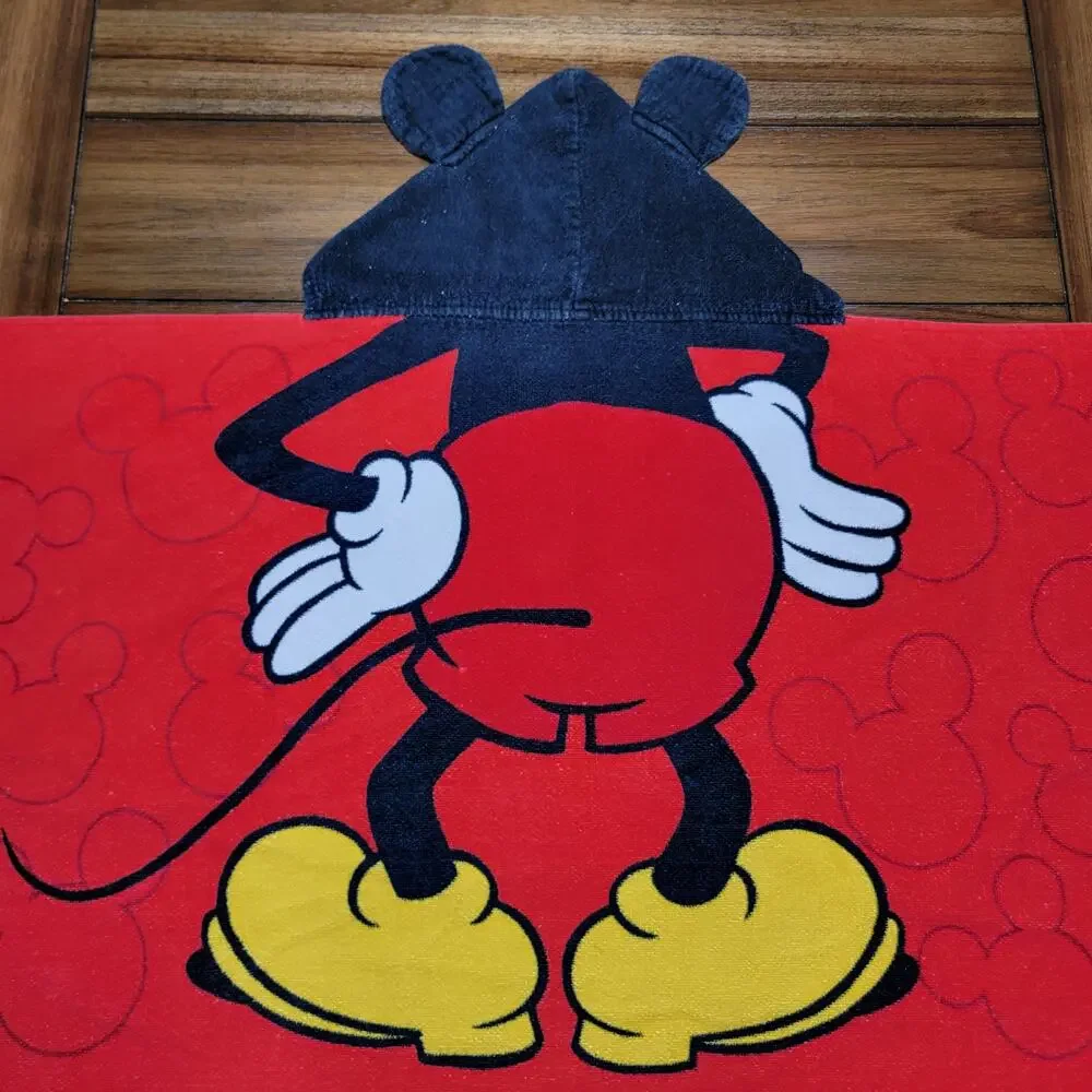Disney Mickey Mouse Terry Cloth Hooded Kids Towel 21